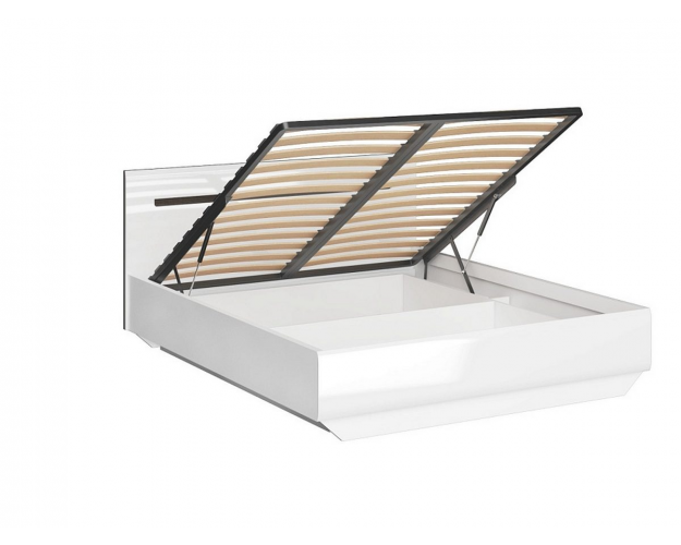 Кровать двуспальная 1,6 ПМ Стокгольм белый глянец