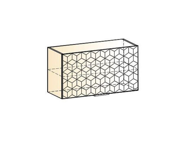 Стоун Шкаф навесной L800 Н450 (1 дв. гл. гориз.) с фрезеровкой (белый/джелато софттач)