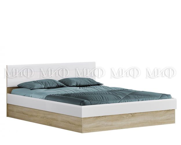Кровать с подъемным механизмом 1,6 спальня Фортуна (Дуб сонома/белый глянец)
