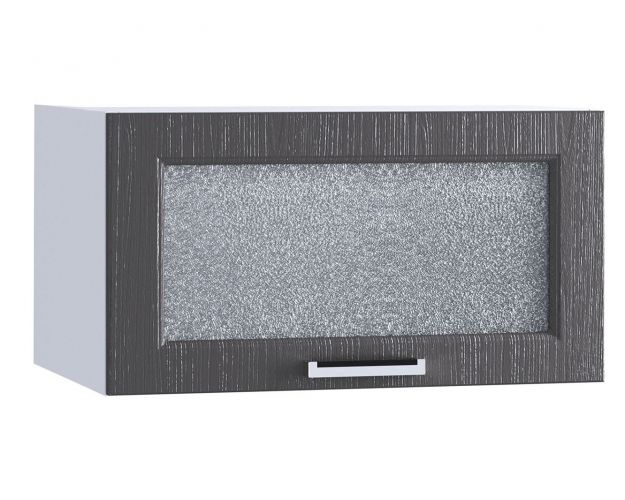 Шкаф верхний горизонтальный со стеклом 610, ШВГС 610 (Клен серый/корпус белый)