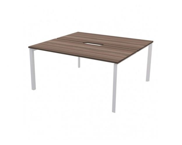 Бенч двойной на 2 рабочих места на металлокаркасе НТМП.П.Б2-120 Дуб сафари/Белый