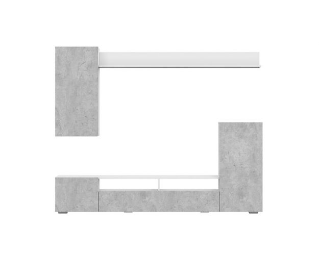 Мебель для гостиной МГС 4 (Белый/Цемент светлый)