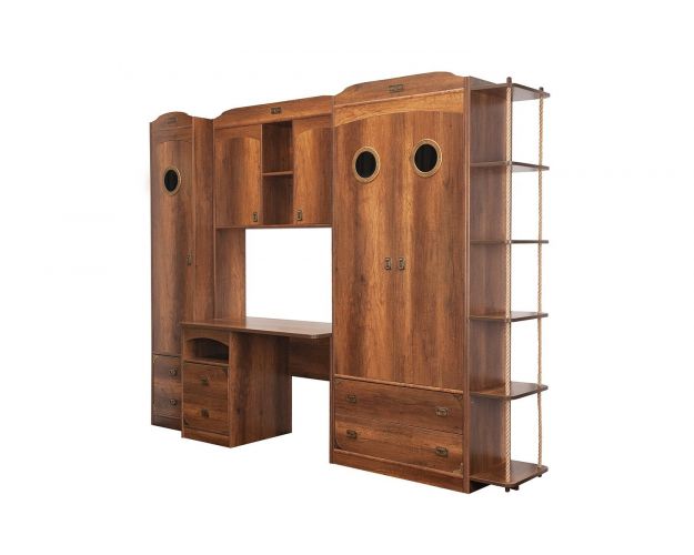 Шкаф комбинированный для одежды с иллюминатором «Навигатор» (Дуб Каньон)