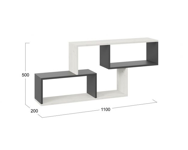 Полка настенная тип 4 (Венге Цаво/Дуб Молочный)