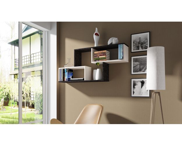 Полка настенная тип 4 (Венге Цаво/Дуб Молочный)