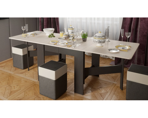 Стол-книжка раскладной тип 2 венге цаво / дуб белфорт