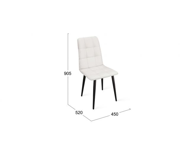 Стул «Аспен» К1С Черный муар/Кожзам Polo White