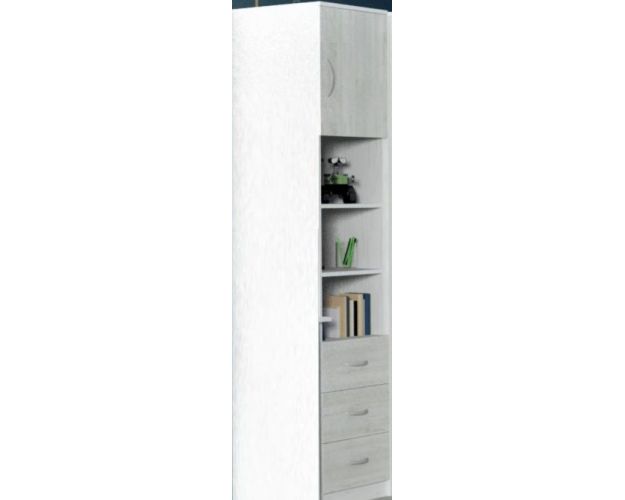 Шкаф-пенал №1 (полуоткрытый) Белое дерево/Винтерберг