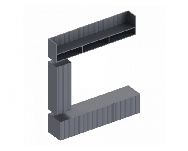 Шкаф настенный Квинта темно-серый / силк титан / графит
