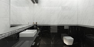 Черный цвет для современных ванных комнат